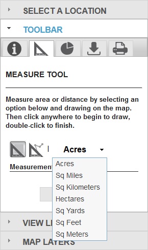 Measure tool polygon options